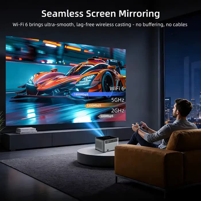 Xnano X3Pro Smart Projector Natif 720P Android 11 190ANS 4K Décode Dual WiFi BT5.0 Portable Home Cinema