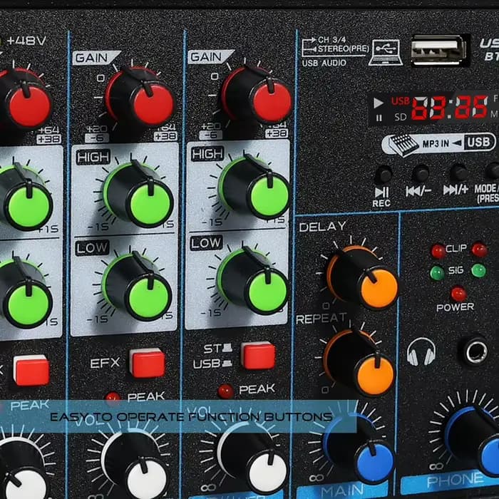 Petit mixeur audio 4 canaux avec Bluetooth
