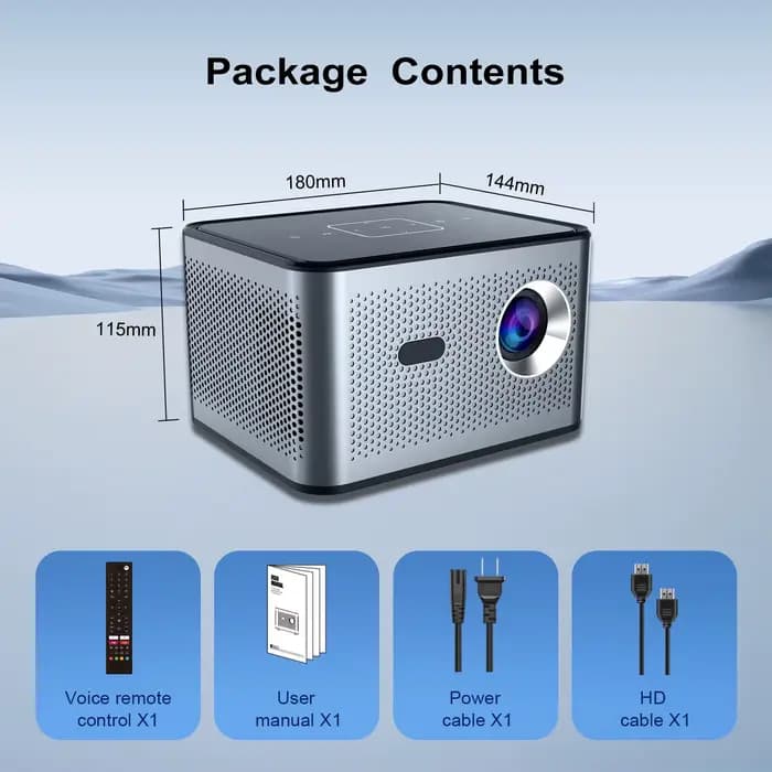 Mini projecteur intelligent HM106 2G 16G Android 720P HDR10+ WiFi 2.4G&5G BT5.0 Projecteur multimédi
