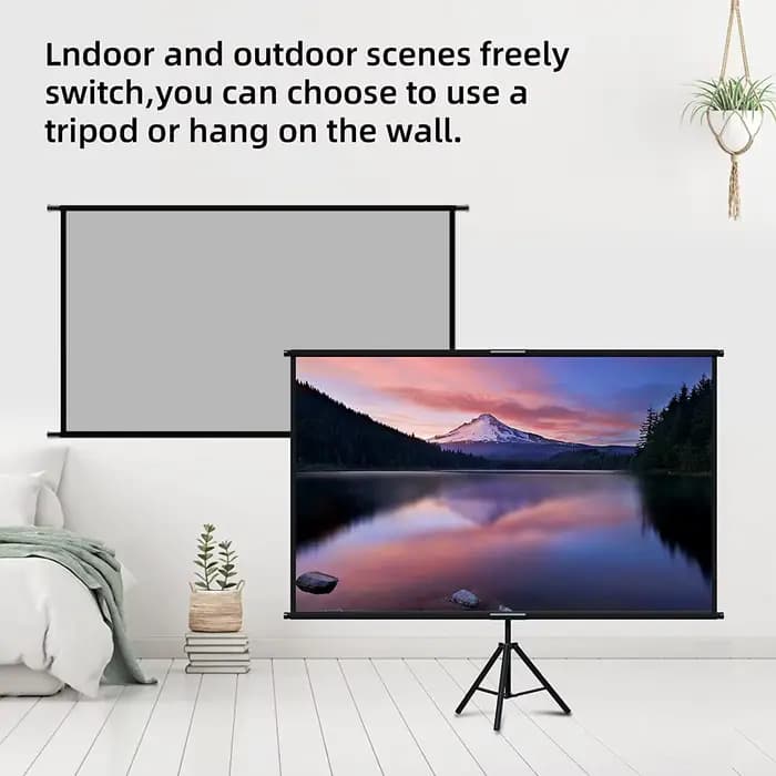 VEIDADZ écran de projecteur avec support métal gris Anti-lumière 60 84 100 120 pouces pour Home cinéma