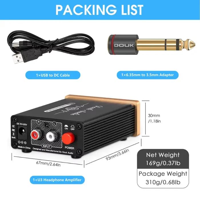 Douk Audio U3 Mini amplificateur de casque de classe A Pure HiFi