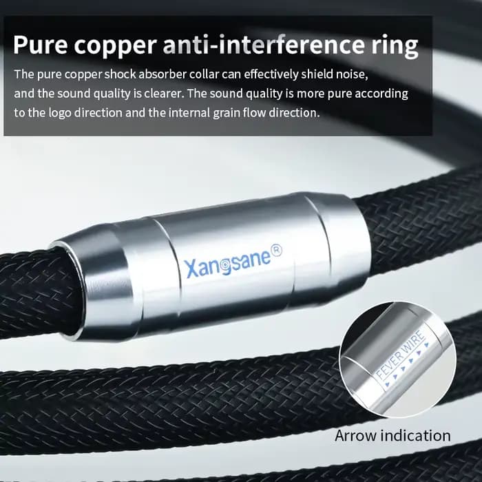 Xangsane 3.7mm 2 OCC plaqué argent coaxial 75 ohm décodeur audio numérique SPDIF caisson de basses RCA TV câble