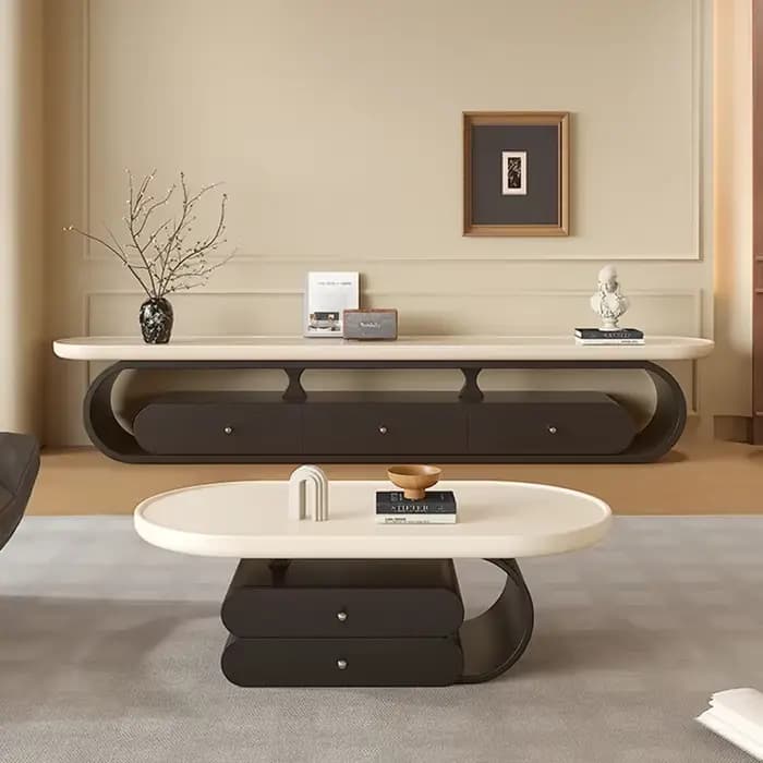 Meuble TV de qualité, style crème tendance