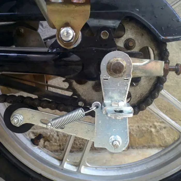 Motoforti 3 en 1 anneau métal moto supports latéraux béquille ressort ton argent support