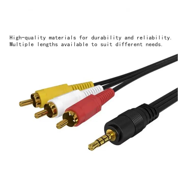 Câble Audio-vidéo RCA 3.5mm à 3 câble AV plaqué or pour amplificateur de télévision haut-parleur de