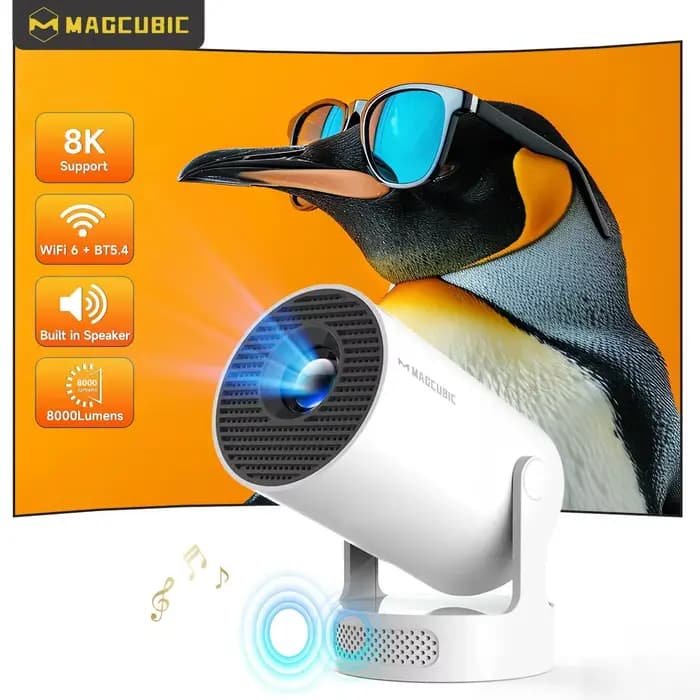 Projecteur Magcubic Android 14 8K 1280*720P HY300 Pro + double Wifi 290ANSI 180 °