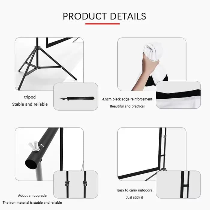 Écran de projection portable avec support