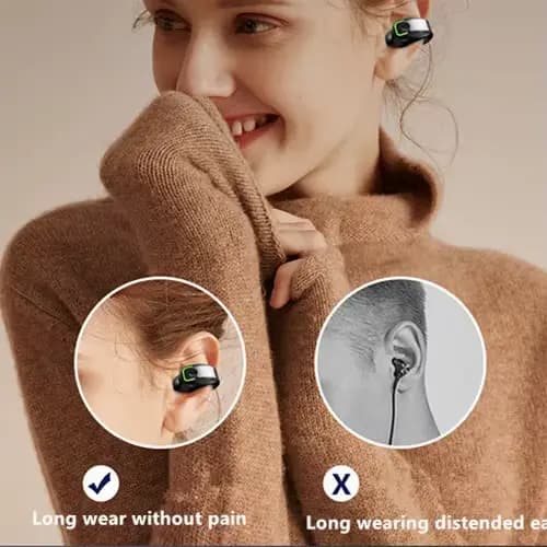 Casque avec Microphone Bluetooth 5.3 pince d'oreille