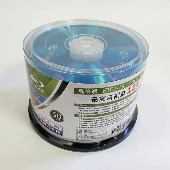 Bluray BD-R 25GB Blue Ray Disque BDR 25G 12X 50PCS/Baril