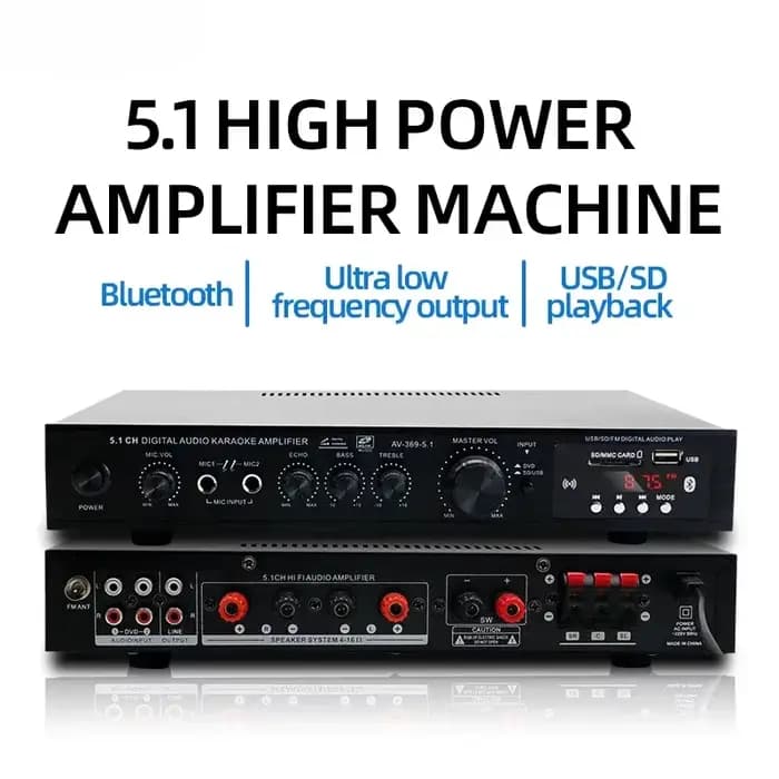 AV-369BT Bluetooth 5.1 amplificateur de haut-parleur sonore, récepteur amplificateur Audio stéréo, c