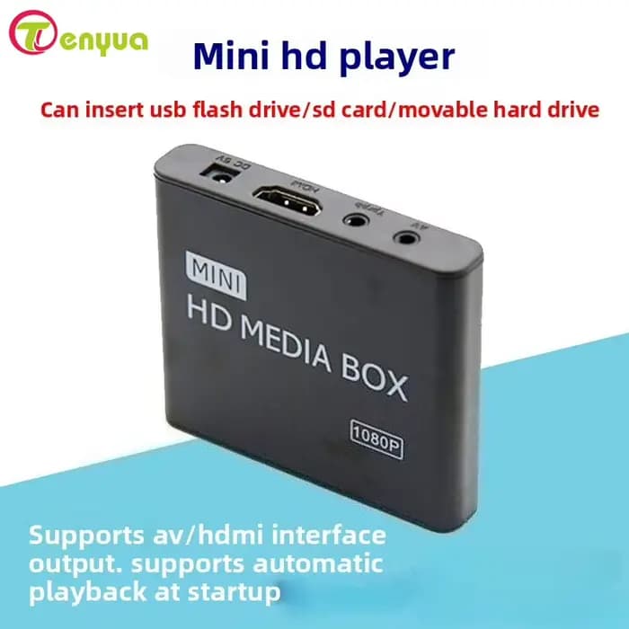 Lecteur multimédia Full HD 1080P avec prise en charge USB AV HD-Compatible