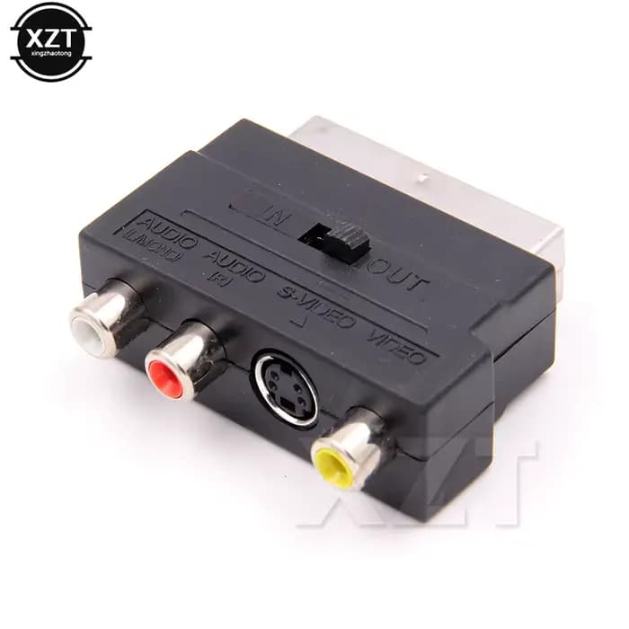 Adaptateur TV AV RGB Scart vers 3 RCA s-vidéo
