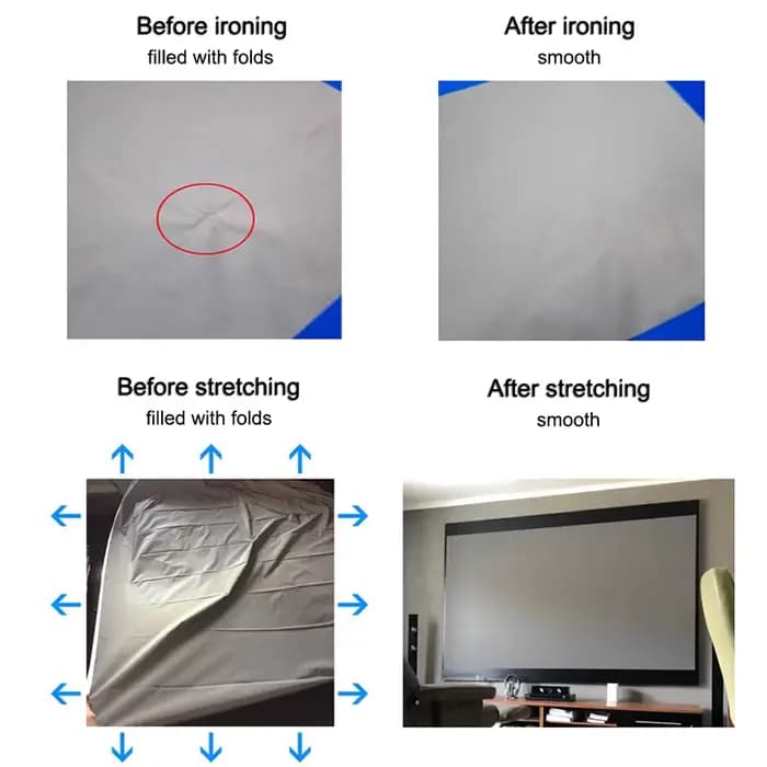 Écran de projection portable simple en tissu anti-reflet pour la maison