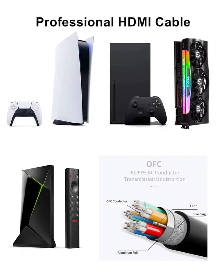 Câble HDMI PS5 pour console DualSense 5 - Cordon