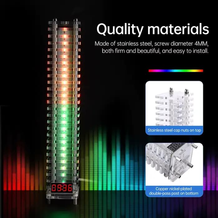 Voix Contrôlée Audio Niveau Tour Électronique Cristal Colonne Production Kit De Soudage Voix Contrôlée Musique Spectre DIY Spectre