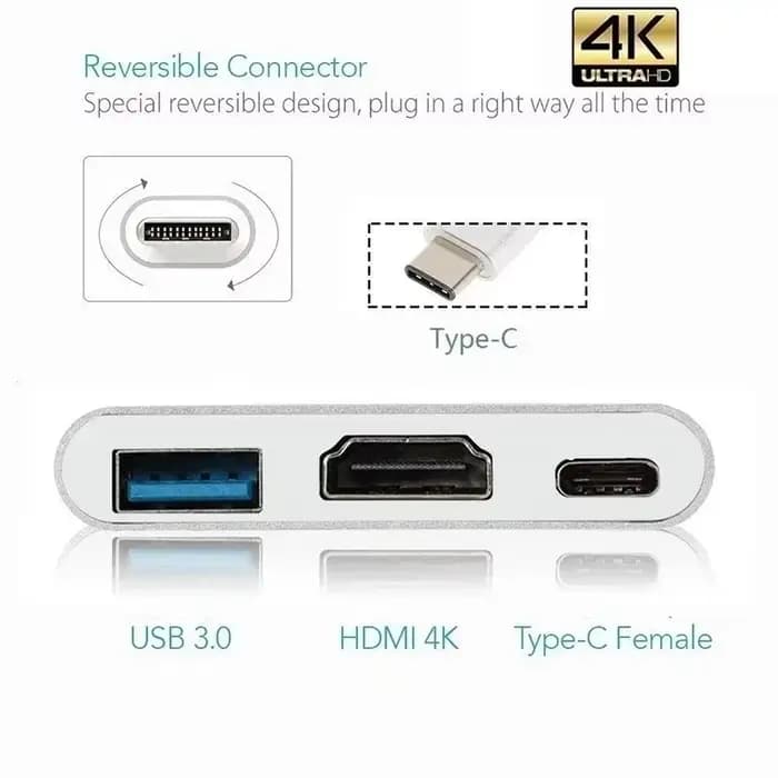 Adaptateur 3 en 1 Type C vers HDMI