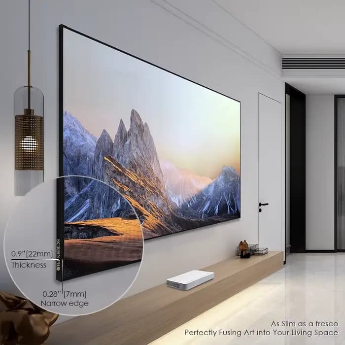 Écran de projection fixe 120 pouces 4K Ultra HD 16:9 ALR CLR UST à rejet de lumière ambiante pour projecteurs