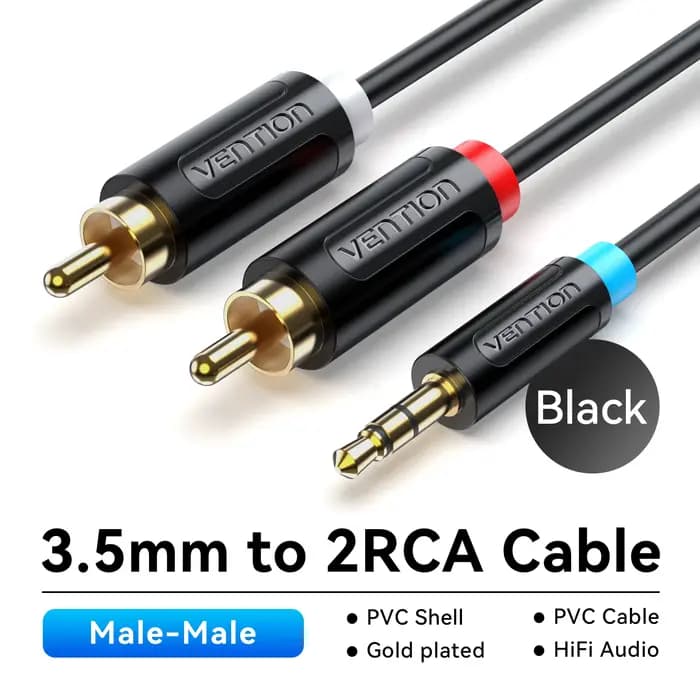 Vention RCA Cable 3.5mm à 2RCA Splitter RCA Jack 3.5 Cable RCA câble Audio pour Smartphone amplifica