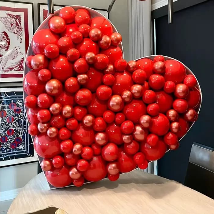 Cadre de Ballon en Mosaïque de Grand Cœur d'Amour