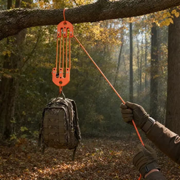 Système de poulie de levage pour la chasse, équipement de sécurité pour sac à dos, outil de levage suspendu pour la gestion du transport