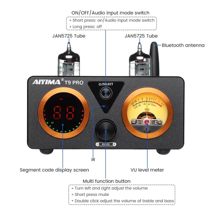 Amplificateur à tube Bluetooth HiFi T9 PRO