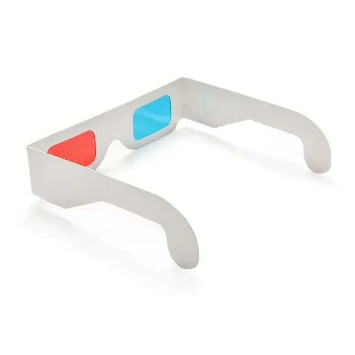 Lunettes 3D universelles en carton rouge et bleu