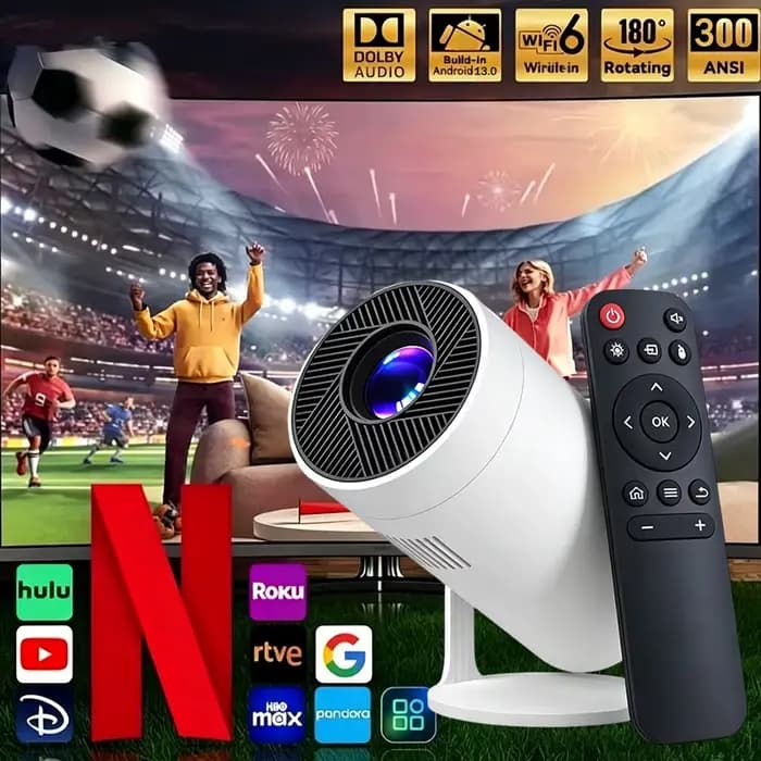 Mini projecteur portable 4K WiFi & BT Full HD 200 ANSI