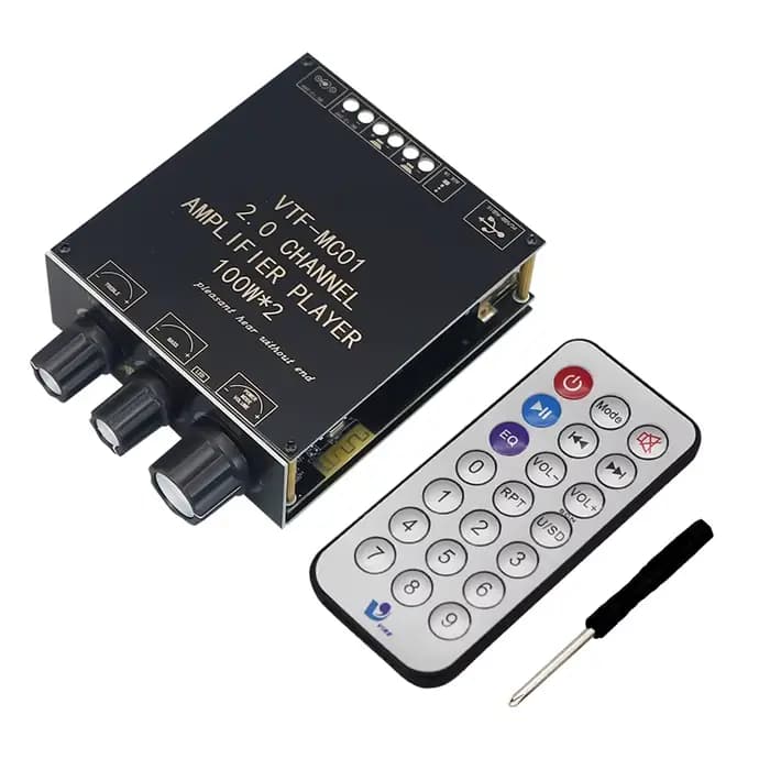 VIRE 2*100W double canal Bluetooth 5.3 carte amplificateur de puissance numérique 2.0 canaux stéréo