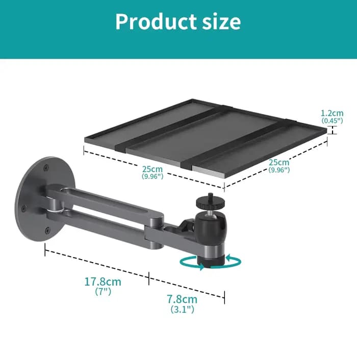 Support de montage mural pour projecteur multi-angle réglable pliable Rotation à 360 degrés