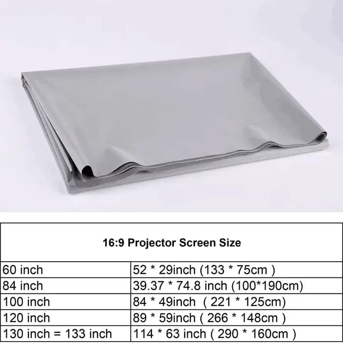 Tissu d'écran de projecteur 60 84 100 120 130 pouces
