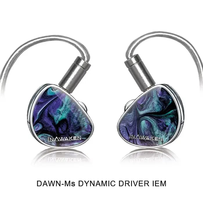 INAWAKEN DAWN Ms IEM casque pilote dynamique à diaphragme violet-or avec câble blindé OFC pour musiciens audiophiles