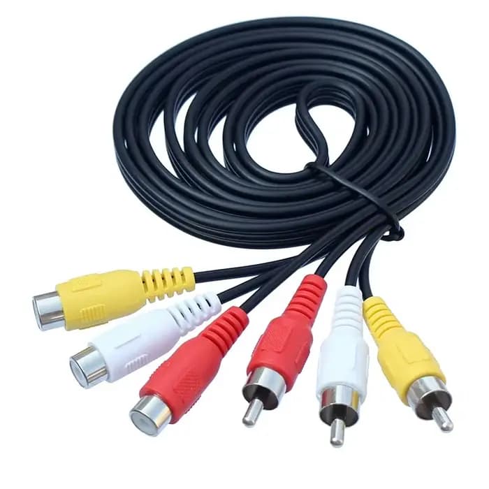 Câble d'extension Audio-vidéo AV mâle vers femelle 3RCA