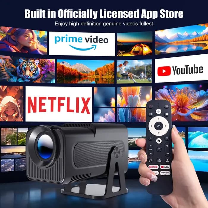 Magcubic HY320 NTV Netflix projecteur Android 13 sous licence officielle avec 1080P 500ANSI Prime vidéo YouTube WIFi BT5.2 Portable