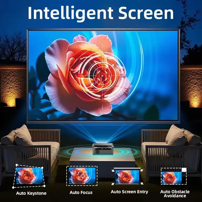 Projecteur CAIWEI A10Q 4K Full HD 1080P Cinéma Maison Google TV WiFi Smart TV Mise au Point Automatique Netfli