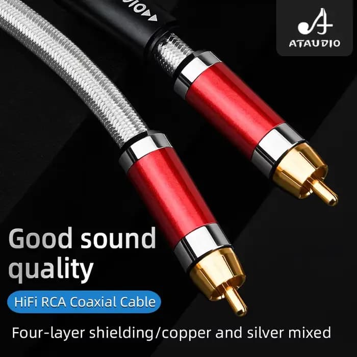 ATAUDIO HIFI Nicar75Ω audio numérique Nicarcable HiFi4-layer blindé RCA subwoofer câble