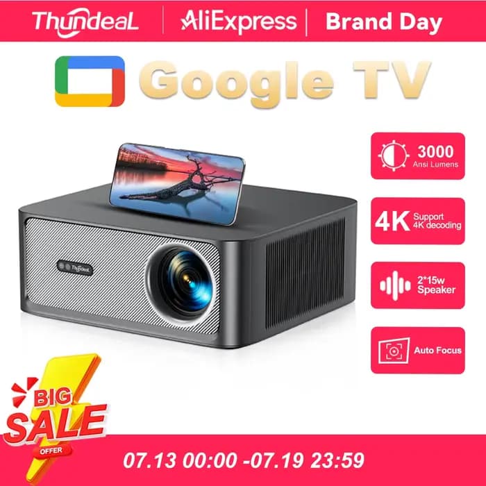 Projecteur ThundeaL TD98Pro ATV Full HD 1080P, TD98 Pro, Google Official Android TV ATV, vidéo 4K, W
