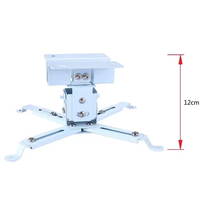 Support de plafond pour projecteur en métal avec hauteur verticale réglable de 12 cm et conception à profil bas pour une installation professionnelle