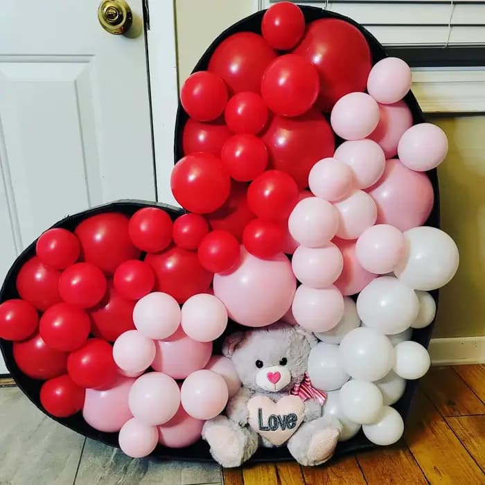 Cadre de Ballon en Mosaïque de Grand Cœur d'Amour