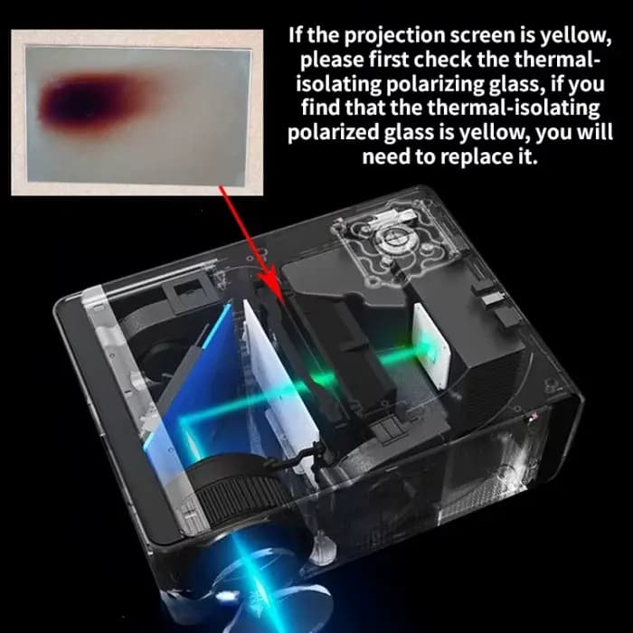 Yaber V6 lentille en verre polarisant d'isolation thermique 119X74mm remplacement de réparation de projecteur