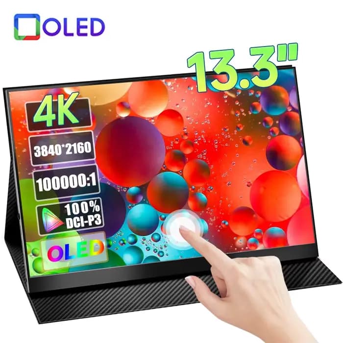 Moniteur Portable à écran tactile AMOLED 4K de 13.3 pouces