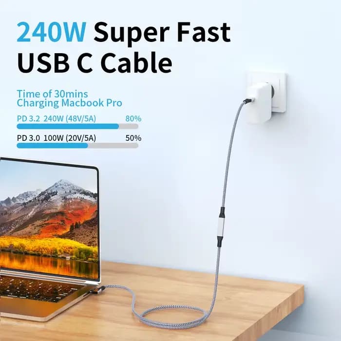 Câble d'extension USB C Audio/vidéo 4K @ 60HZ type-c mâle à femelle