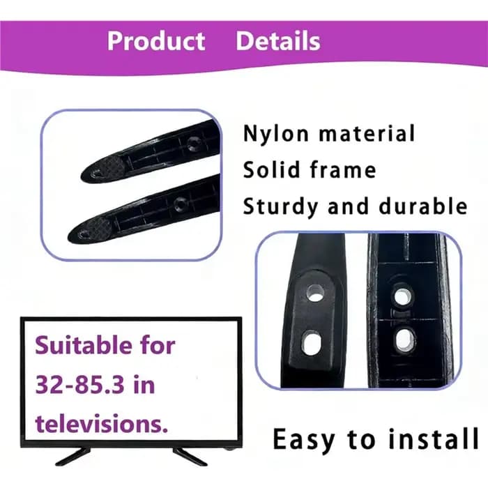 B03B- Pour téléviseurs Hisense 40" 43" 49" 50" 55" 65" - Support TV compatible avec kit de vis - Pieds de téléviseur