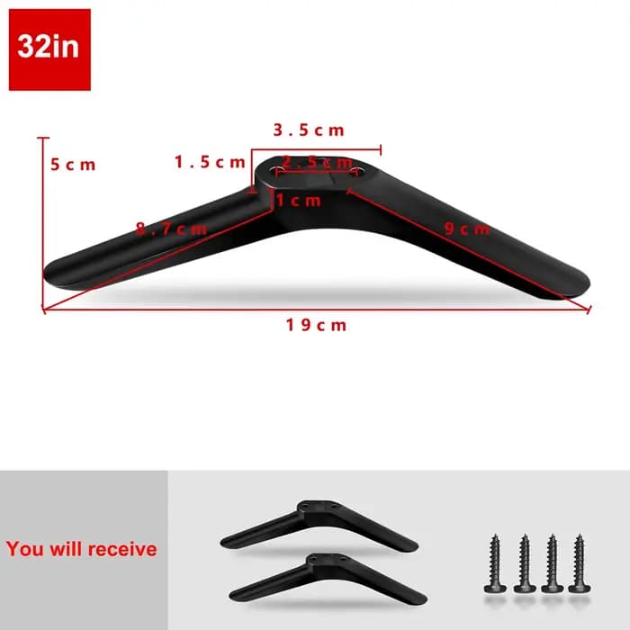 Nouveau support universel pour téléviseur avec pieds et vis, pied de table réglable noir pour télévi