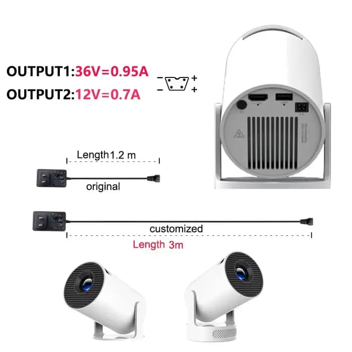 DITONG cordon d'alimentation pour projecteur 1m/3m adaptateur