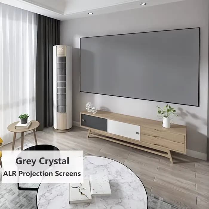 Écran de projection sans cadre anti-lumière 2025 ALR Nano Grey Crystal pour projecteur à longue portée LT Rideau 4K HD