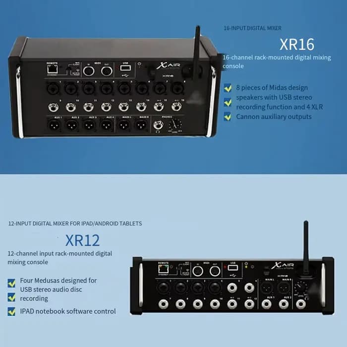Mélangeur Audio numérique contrôlé par tablette XR18