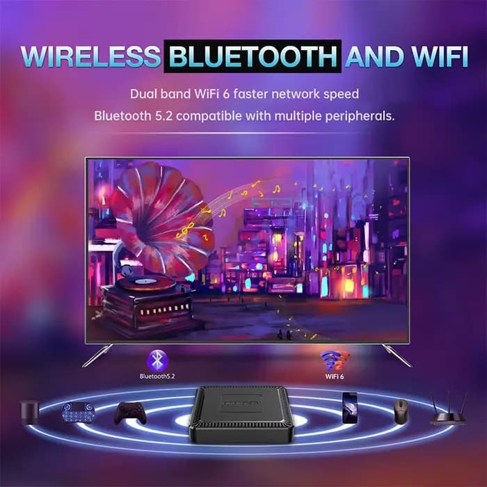 Nouvelle Box TV Intelligente Q7 2025 Android 14 Allwinner H313 2 Go + 16 Go ROM WiFi 6 Double Bande Bluetooth 5.2 Télécommande Vocale Google Lecteur Multimédia
