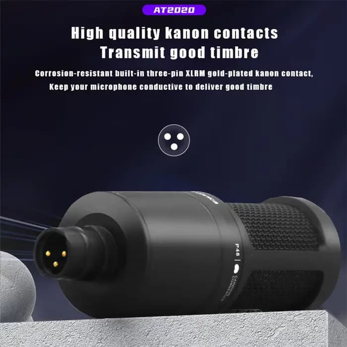 Microphone à condensateur cardioïde filaire TAVOSOP AT2020 pour chant