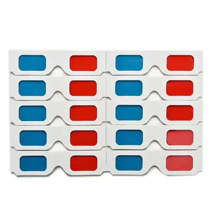 Lunettes 3D universelles en carton rouge et bleu