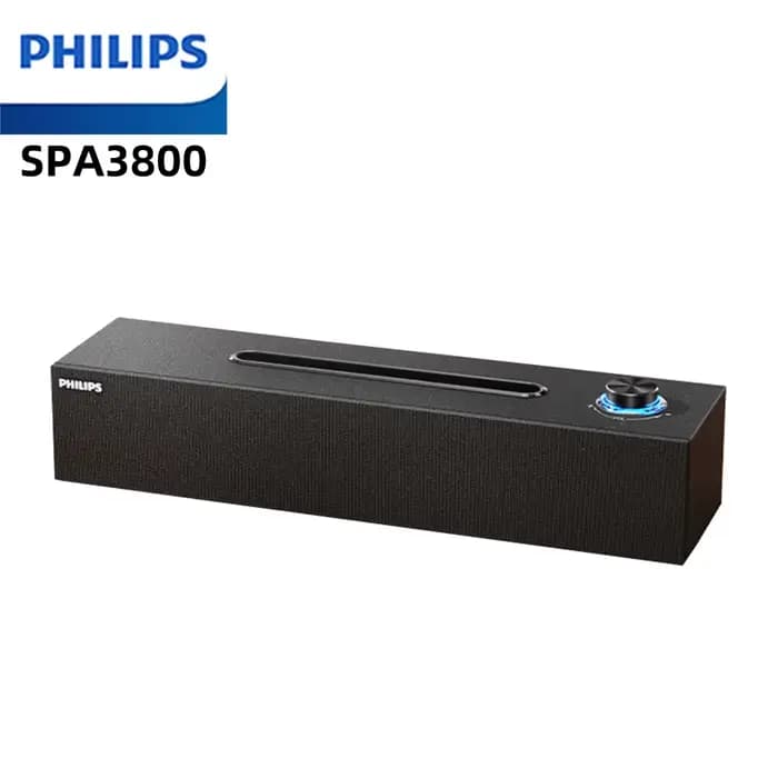 La barre de son Philips SPA 3808 comprend une conception simple de grain de bois, qualité sonore HIF